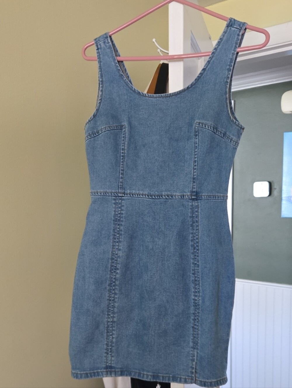 Denim Tank Dress - Blue Sleeveless Mini